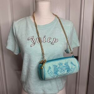 Juicy Couture x Forever 21 Mint/White Logo Baby Tee Shirt SOLD